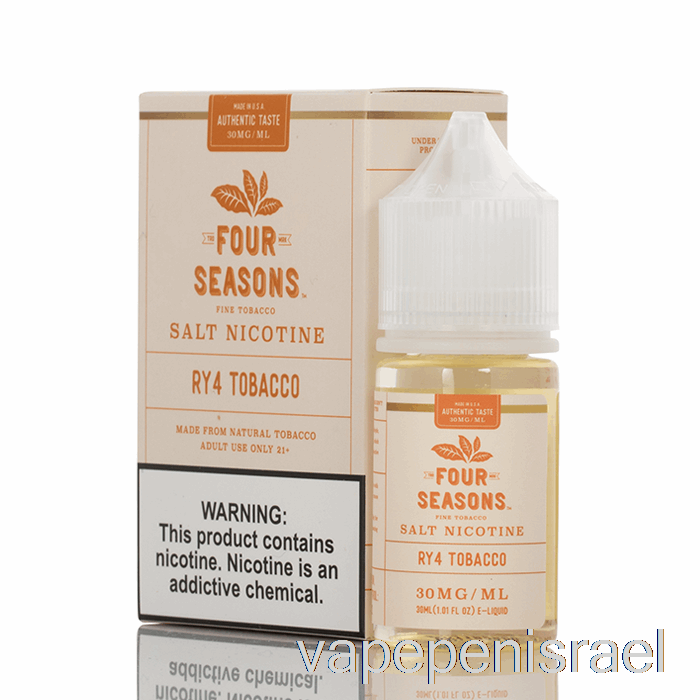 חד פעמי Vape Israel Ry4 מלח טבק - ארבע עונות - 30 מ"ל 50 מ"ג